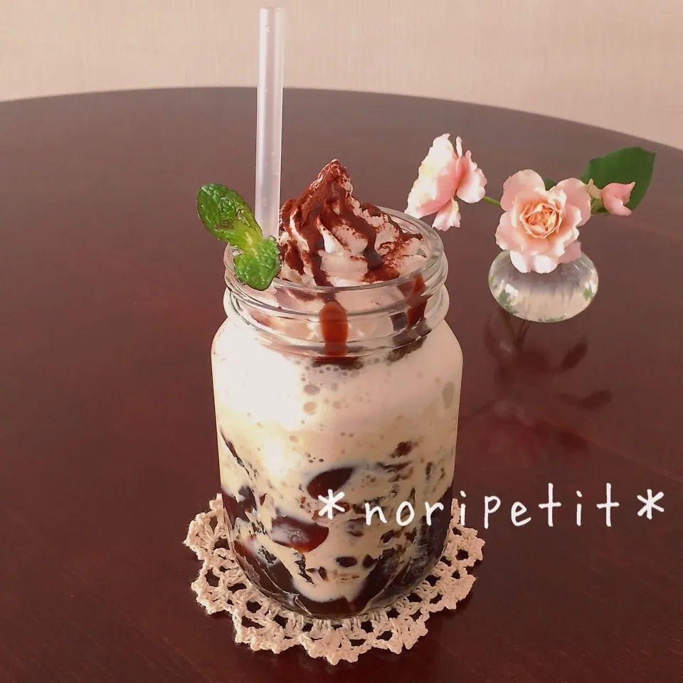 Snapdishの料理写真:＊ジャー倶楽部＊1分カフェdeコーヒージェリーフラペチーノ|noripetit(のりP)さん