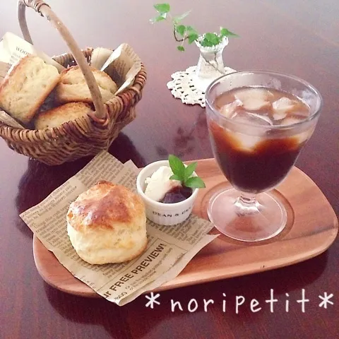 ノンバター♡混ぜて焼くだけ〜プレーンスコーンdeおうちカフェ|noripetit(のりP)さん