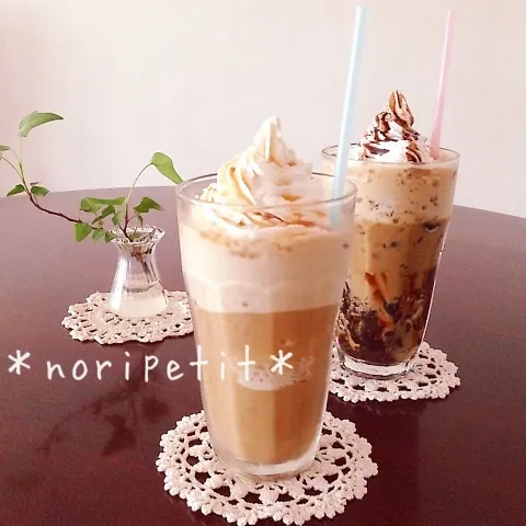 1分deおうちcafe♡キャラメルフラペチーノ|noripetit(のりP)さん