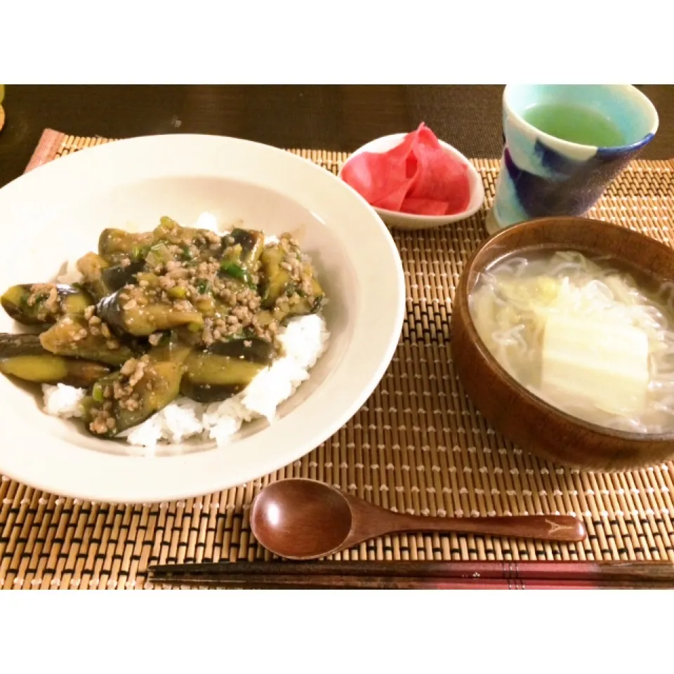 麻婆茄子丼|うたままさん