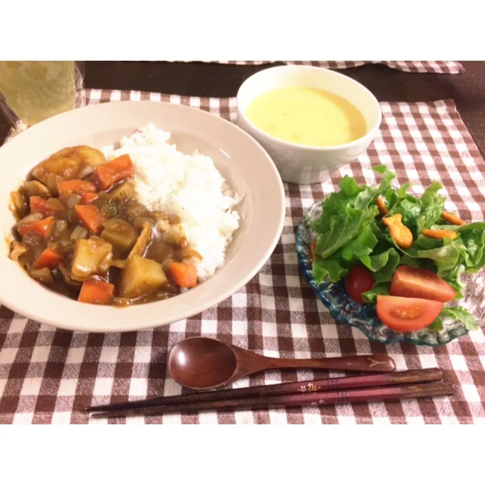 旦那様が作ってくれたカレーライス|うたままさん