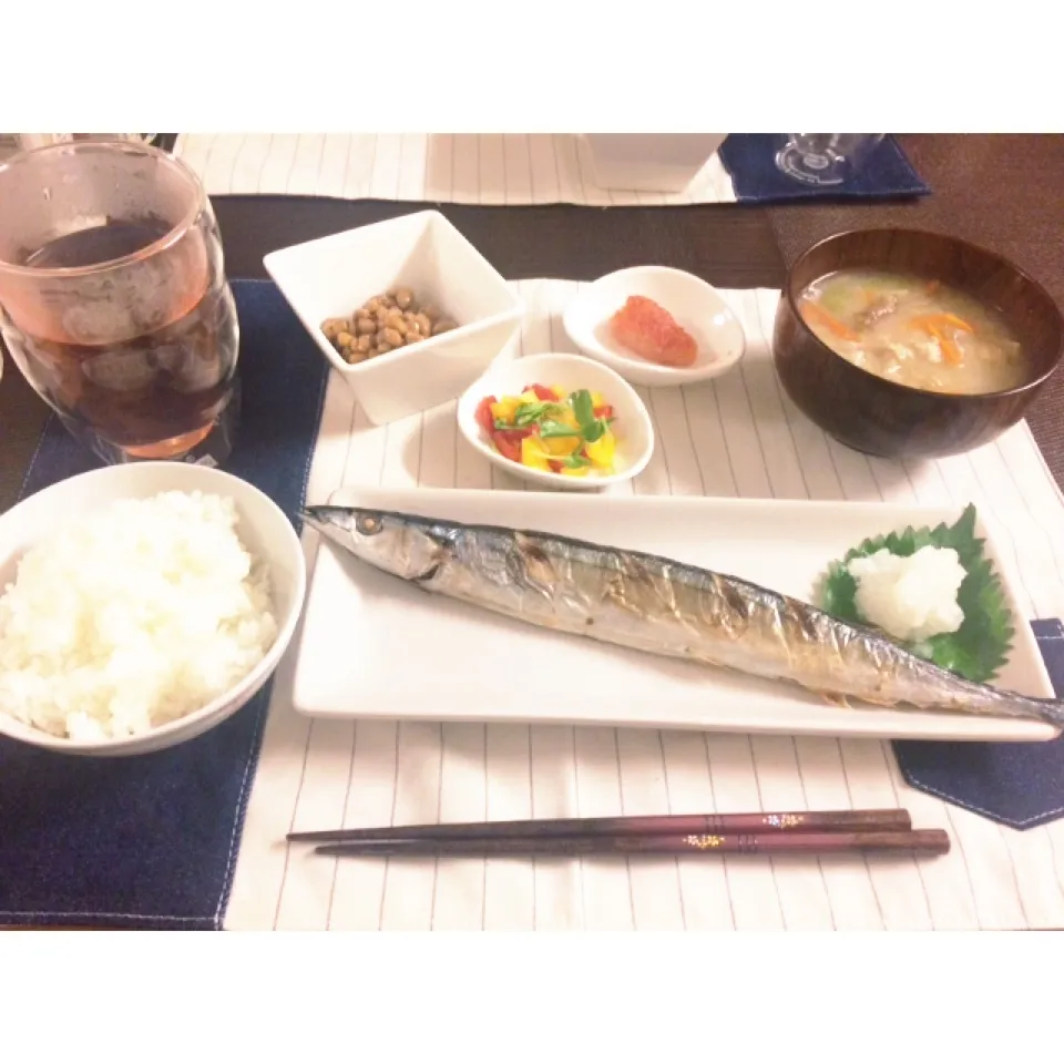 Snapdishの料理写真:さんま定食|うたままさん