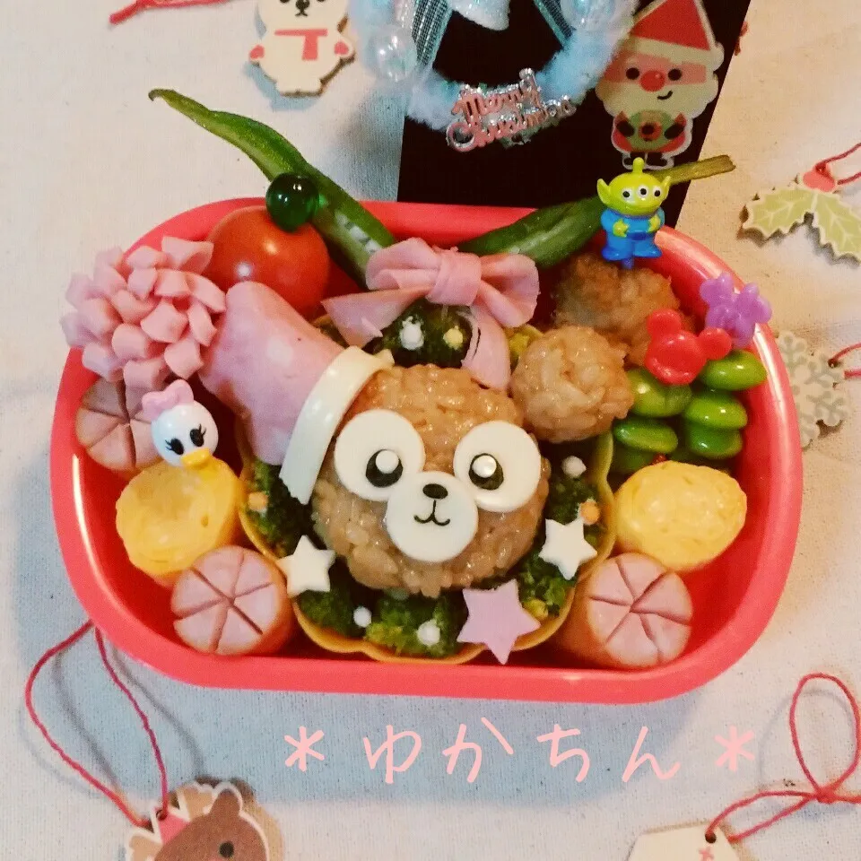 幼稚園弁当☆ダッフィーのクリスマスキャラ弁|ゆかちんさん