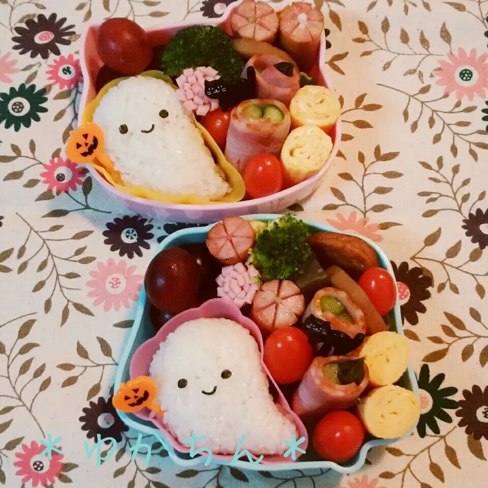 幼稚園弁当☆ハロウィン弁当🎃オバケちゃん＊キャラ弁|ゆかちんさん