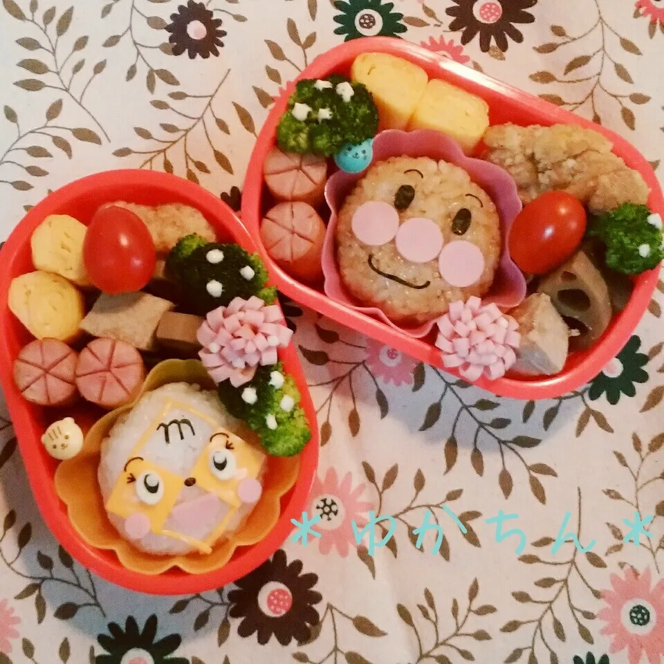 幼稚園弁当☆アンパンマン＊メロンパンナちゃんキャラ弁|ゆかちんさん