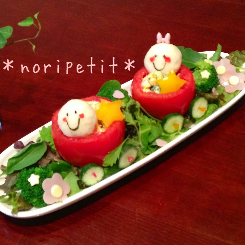 Snapdishの料理写真:パレードはつづくよ〜♪トマトcarにちょっと乗り換えて♡|noripetit(のりP)さん