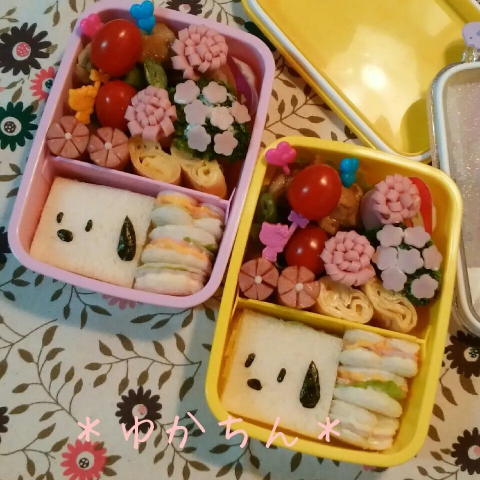 幼稚園弁当☆スヌーピーサンドイッチ＊キャラ弁|ゆかちんさん