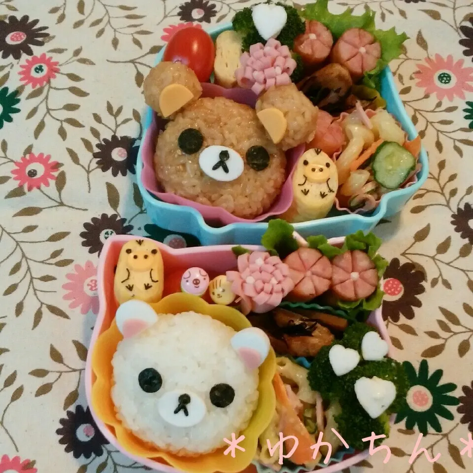 Snapdishの料理写真:幼稚園弁当☆リラックマ＊コリラックマ＊キャラ弁|ゆかちんさん