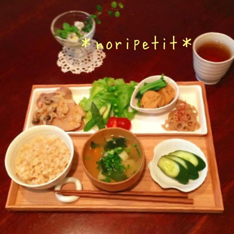 噂の⁉塩きのこdeポークソテーのお夕飯♪|noripetit(のりP)さん