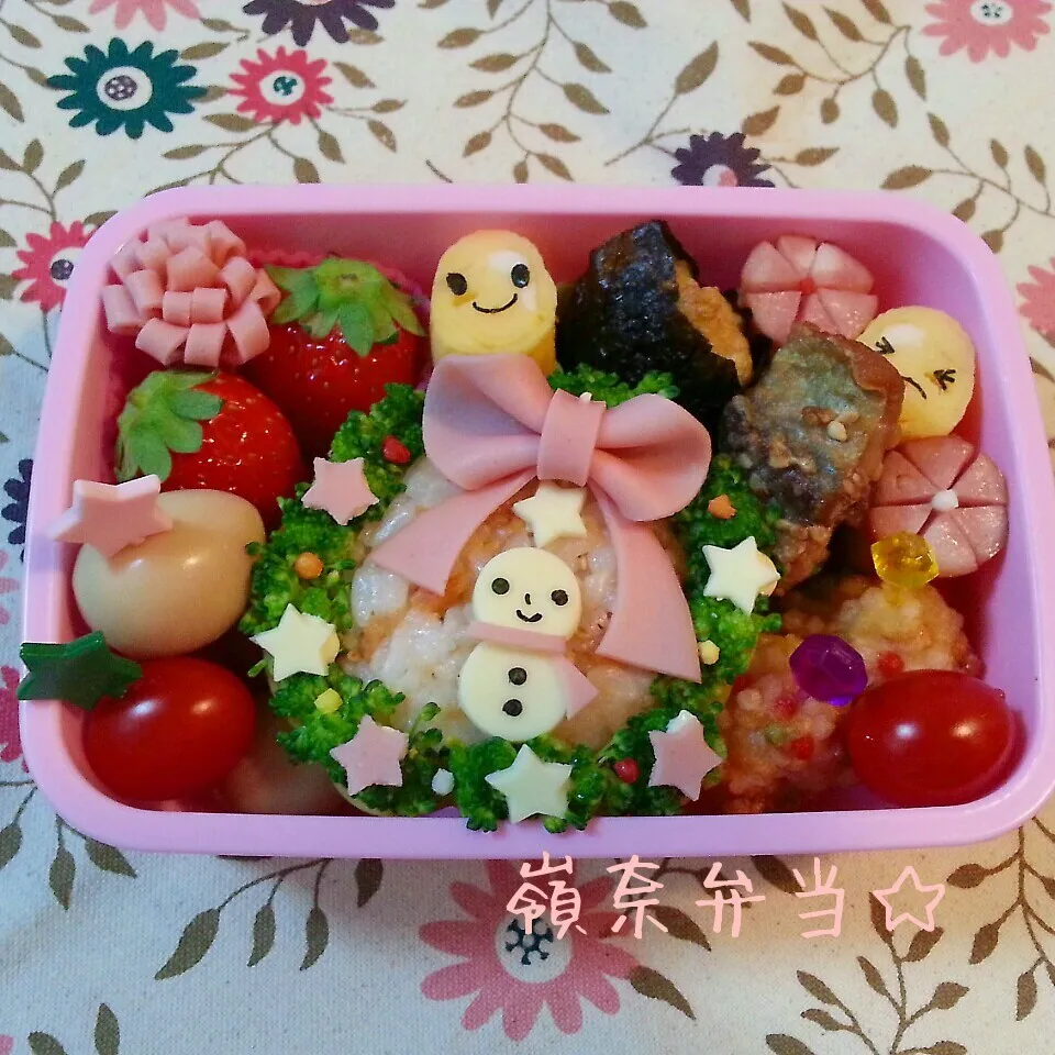 幼稚園弁当☆リースと雪だるま|ゆかちんさん