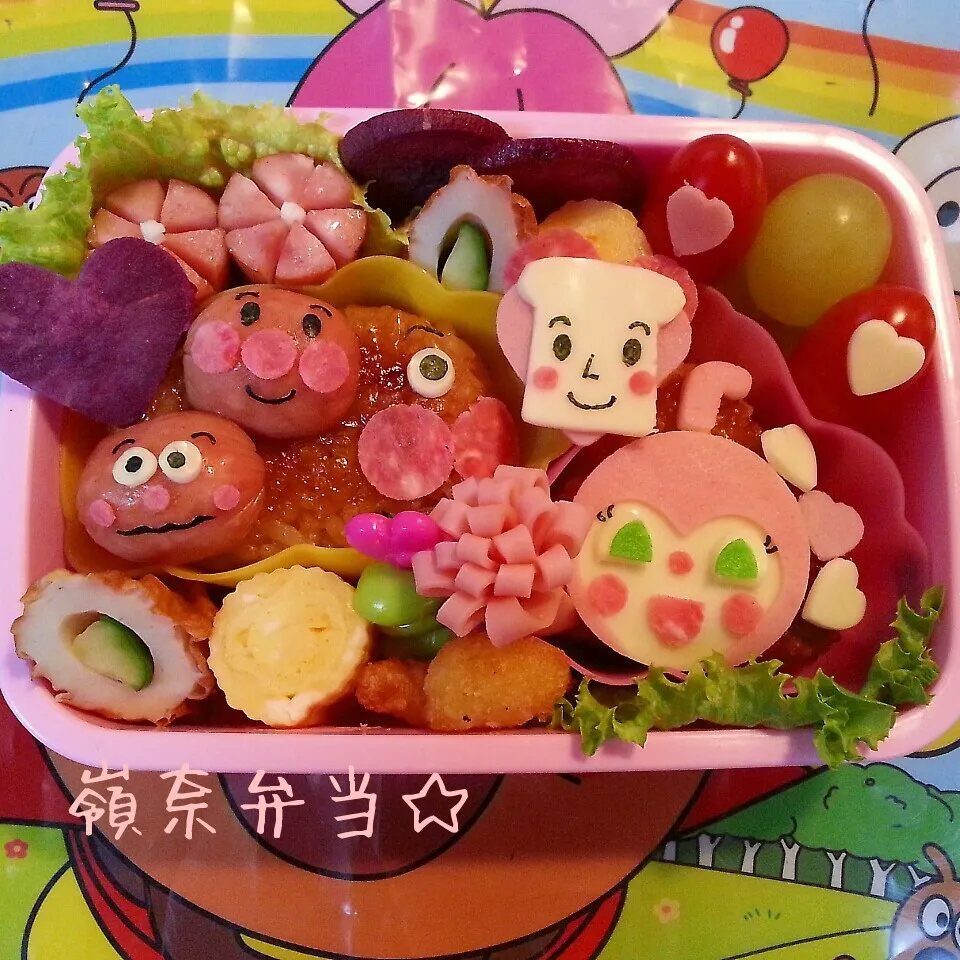 Snapdishの料理写真:幼稚園弁当☆ドキンちゃん♡アンパンマントリオ|ゆかちんさん