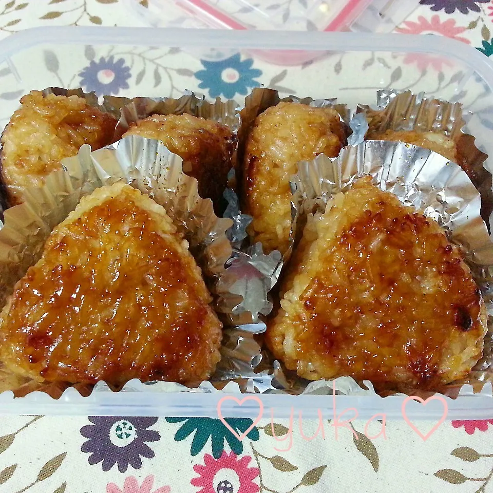 中まで美味しいよー♡焼き鳥ダレでたぬき焼おにぎり|ゆかちんさん