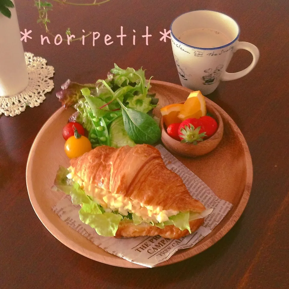 クロワッサンサンドdeブランチ♡|noripetit(のりP)さん