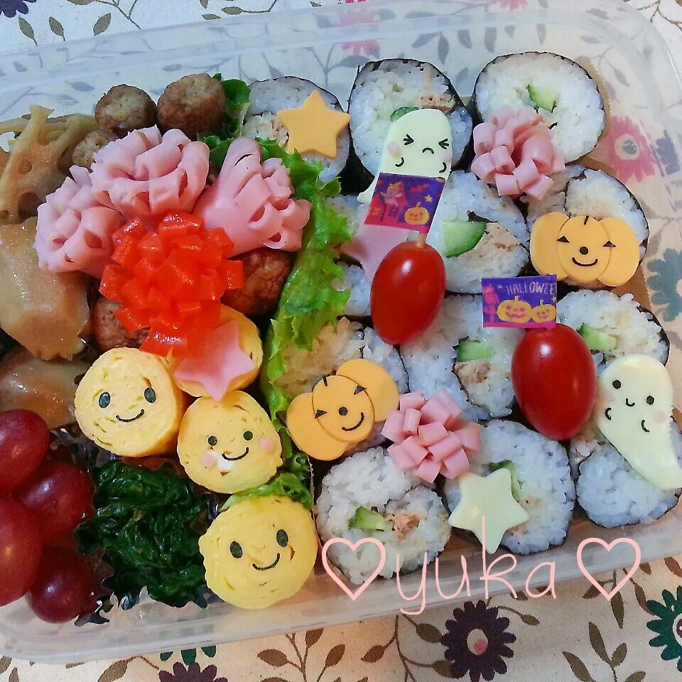 祝♡きこﾁｬﾝ300投稿♡旦那弁当☆ハロウィン弁当|ゆかちんさん