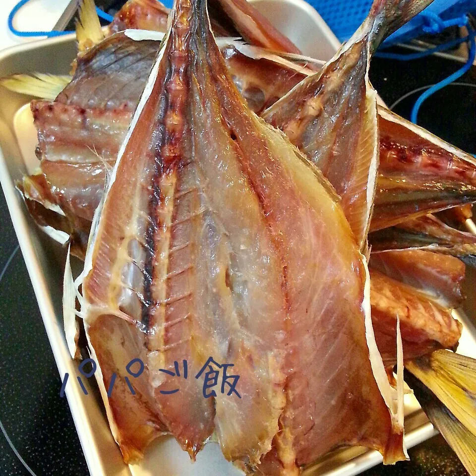 Snapdishの料理写真:大鯵の干物☆作ってみたー|ゆかちんさん