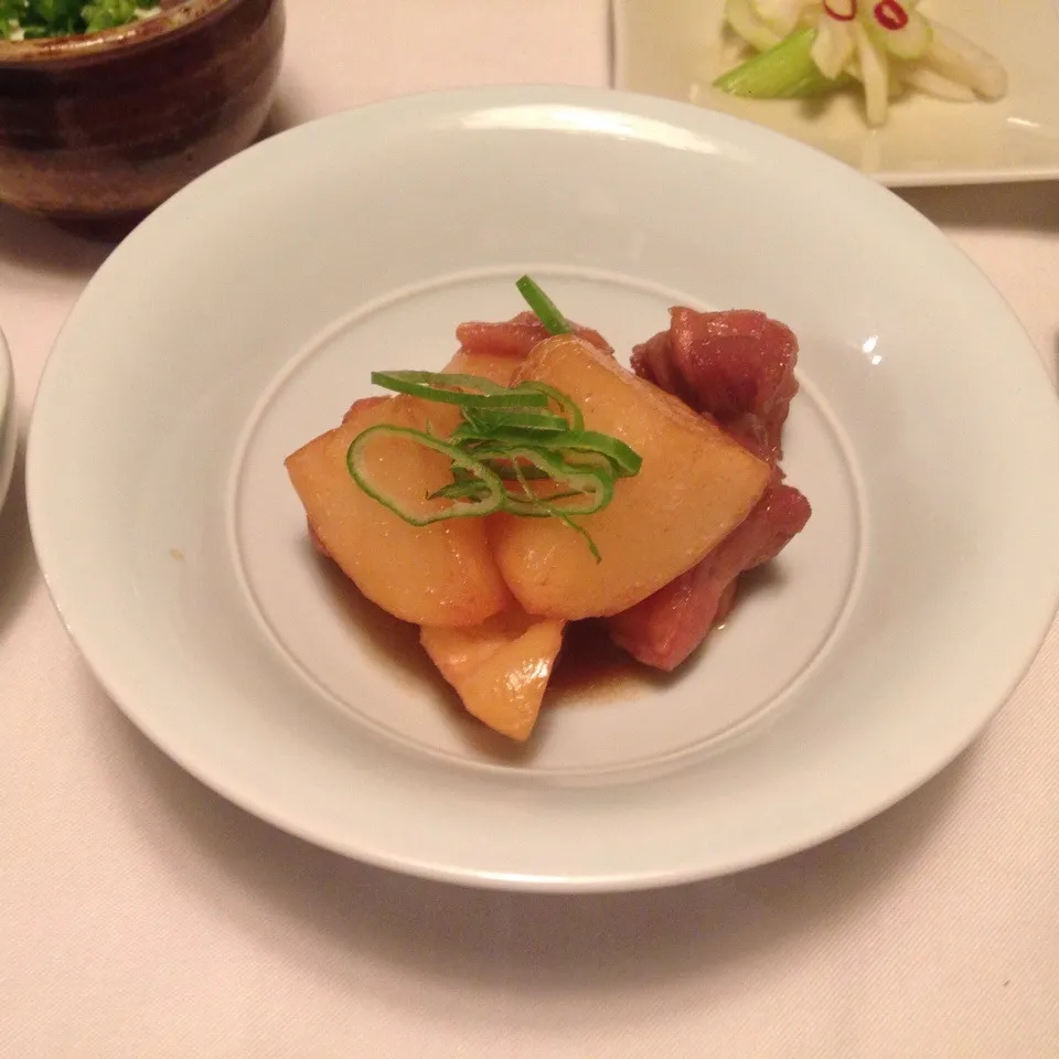 鶏もも&お芋の照り煮〜新しい器で|豆子さん