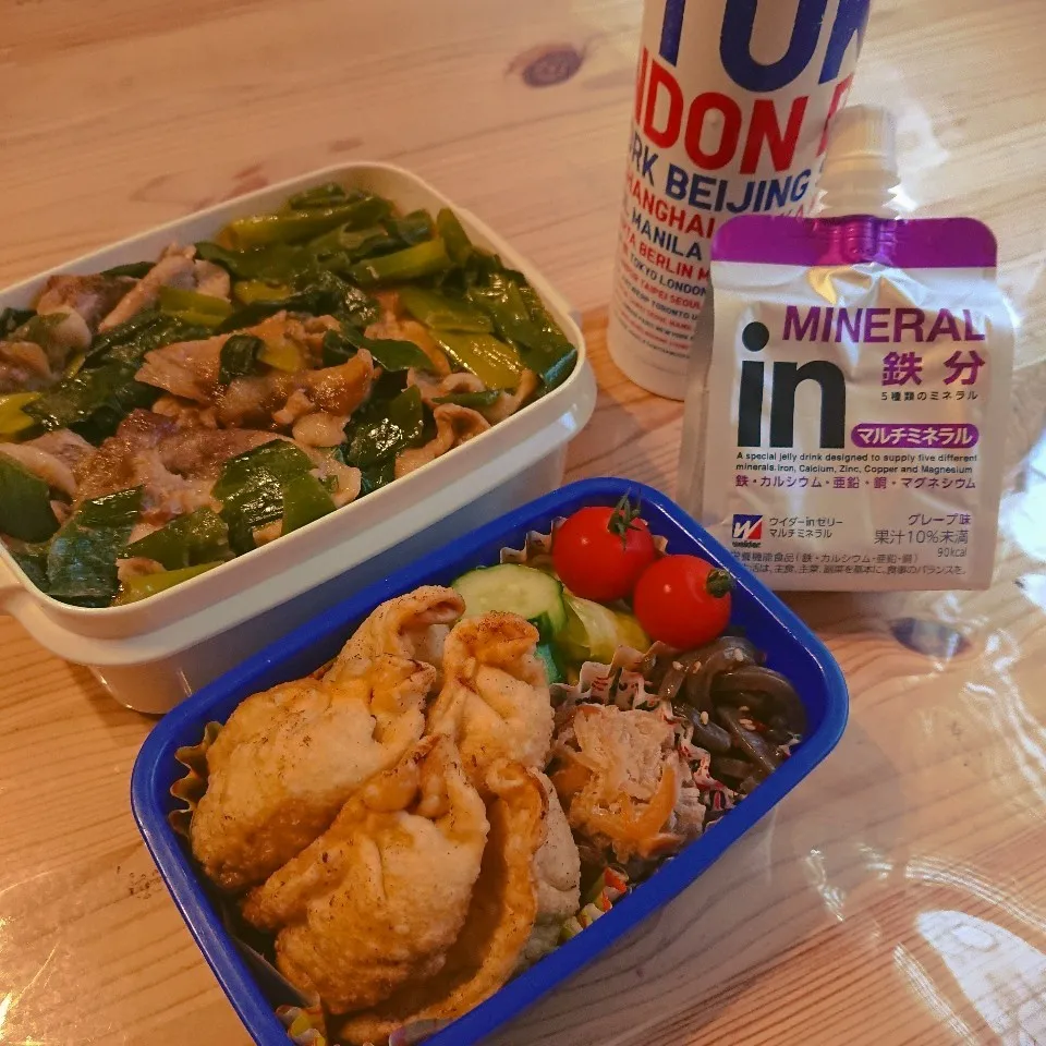 Snapdishの料理写真:豚ロース&ネギしょうが焼き丼弁当🍱|あずきラテさん