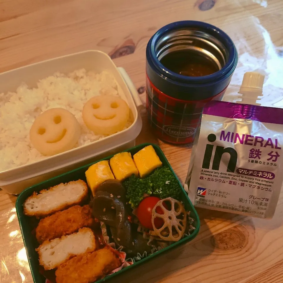 ハッシュドポークのっけ弁当🍱|あずきラテさん