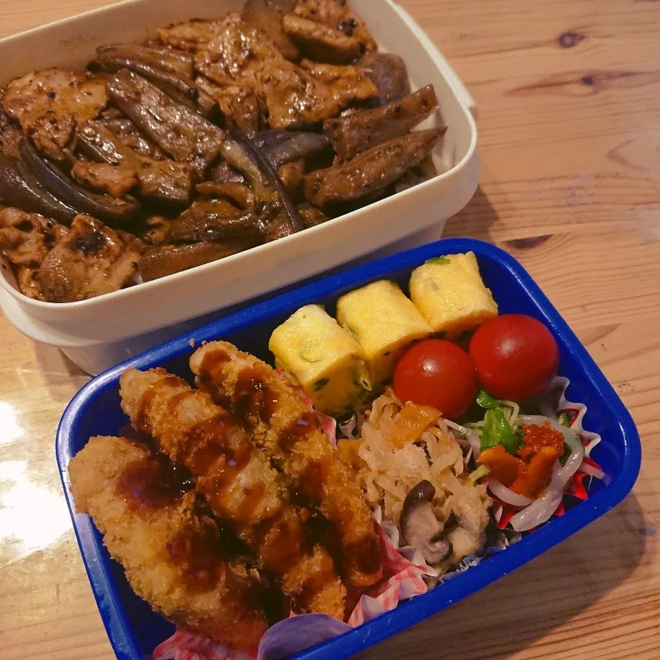 豚バラ&なす味噌炒め丼弁当🍱|あずきラテさん