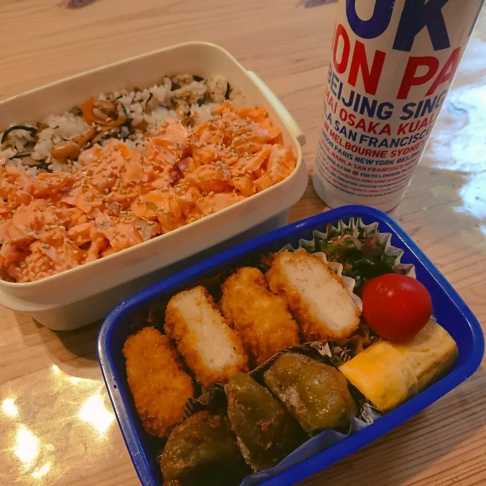 Snapdishの料理写真:ひじきご飯&鮭フレーク弁当🍱|あずきラテさん