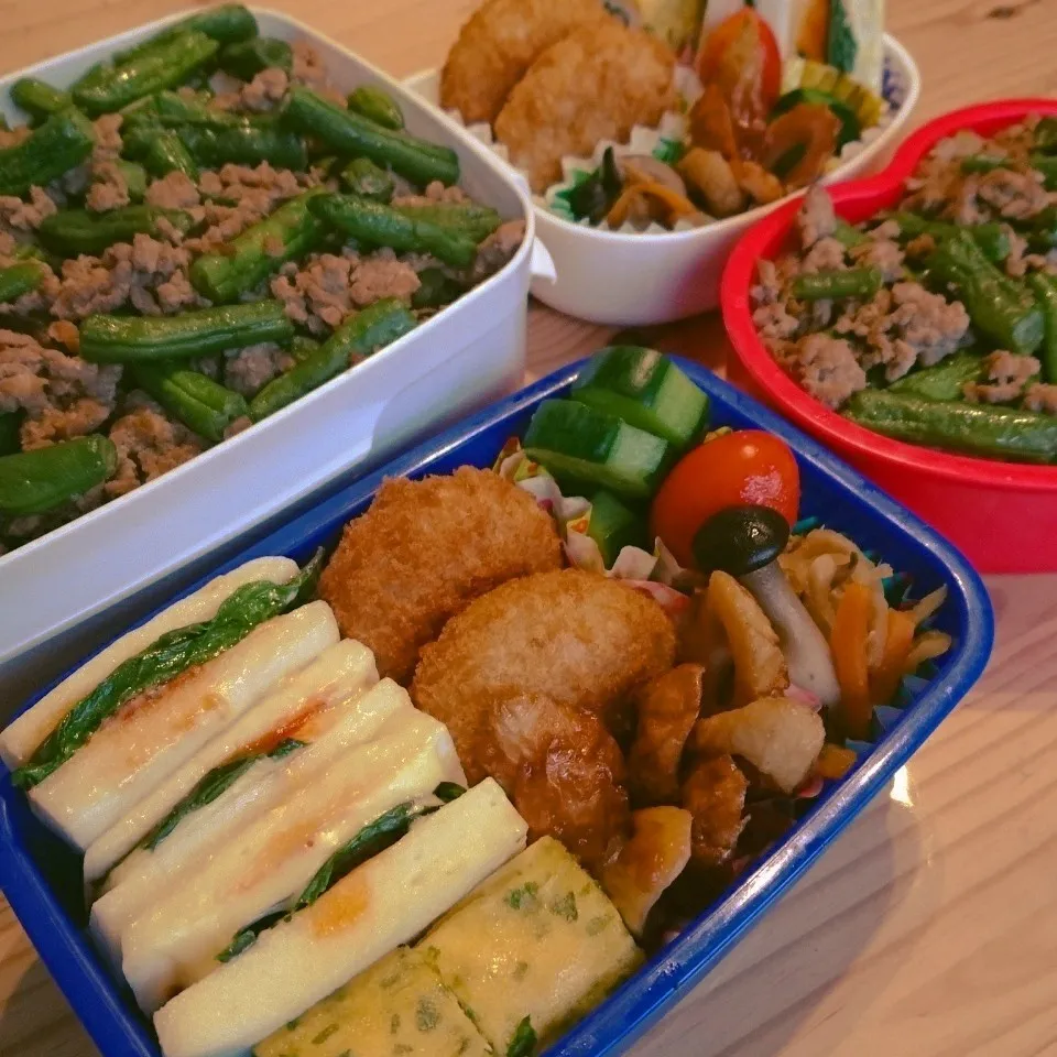 ニンニクそぼろいんげん丼弁当🍱|あずきラテさん