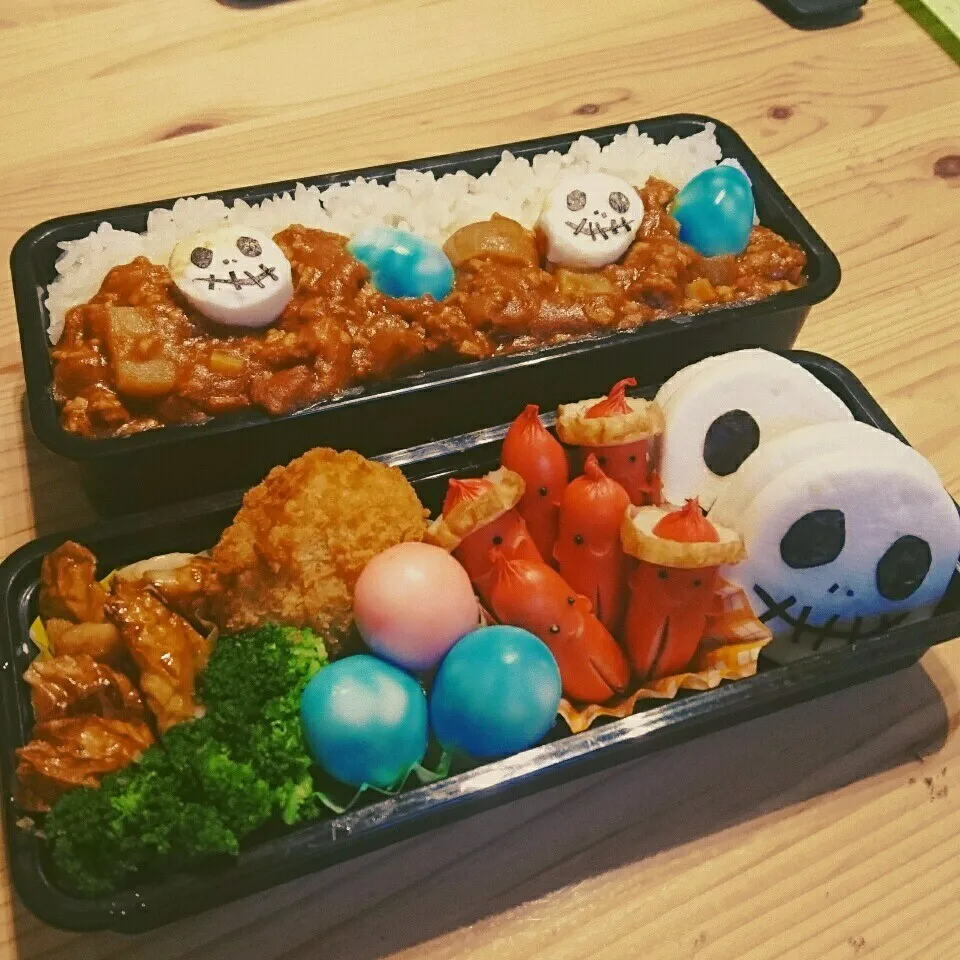 中学男子にひかえめハロウィン風弁当🎃|あずきラテさん