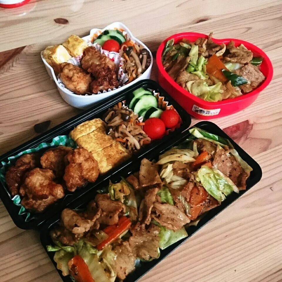 回鍋肉丼＆からあげ弁当|あずきラテさん