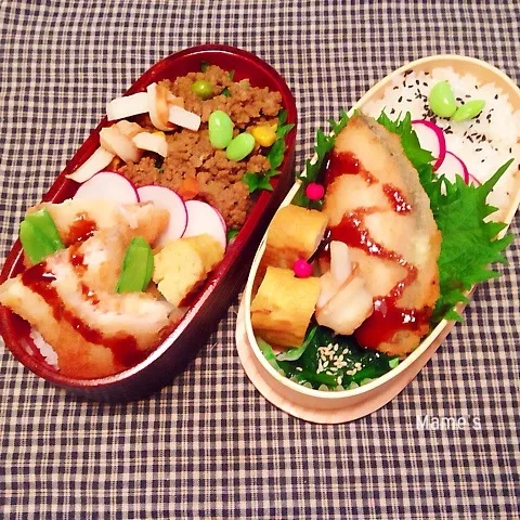 Snapdishの料理写真:2014.5.21  鮭のチーズ挟みフライ弁当♪|豆子さん