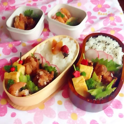 Snapdishの料理写真:2014.5.16  鶏の唐揚げ弁当♪|豆子さん