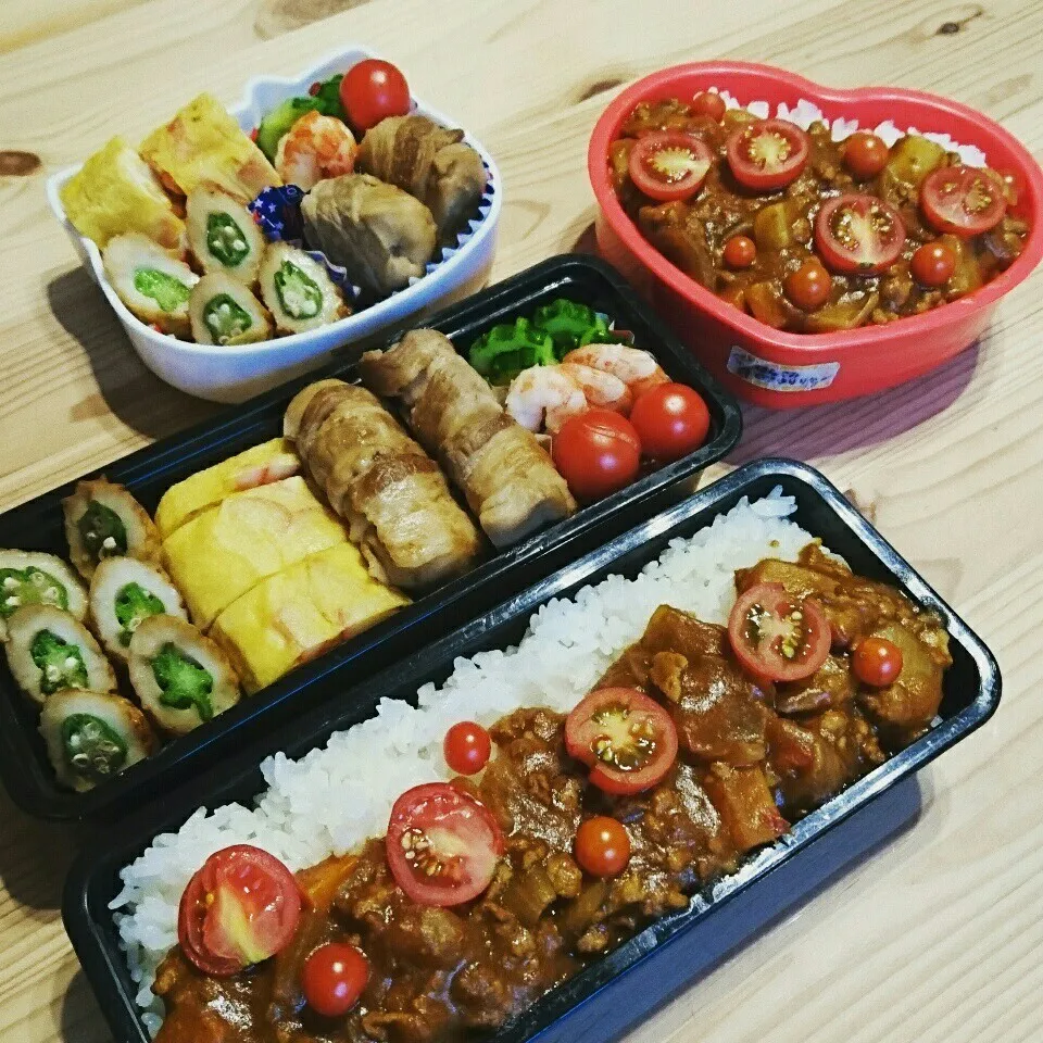 挽き肉トマトカレー🍅弁当|あずきラテさん