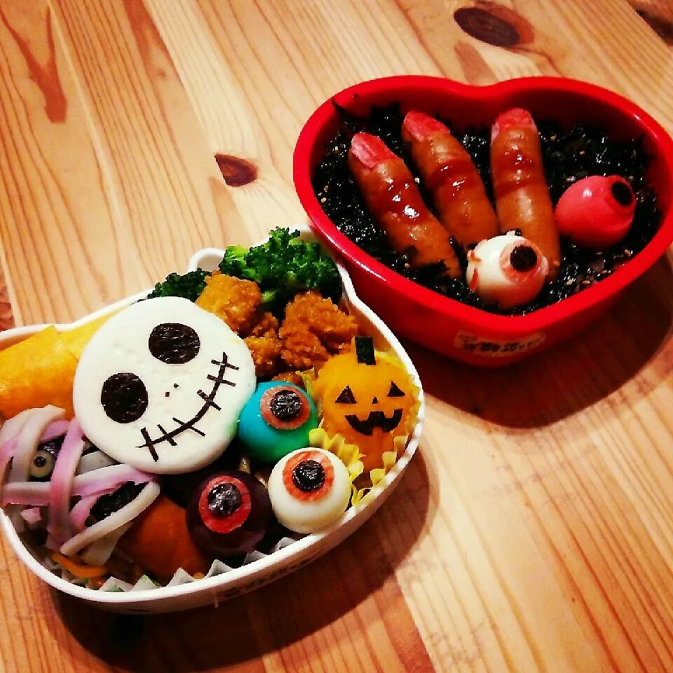 Snapdishの料理写真:ホラー弁当🎃ゆび！怖い！|あずきラテさん