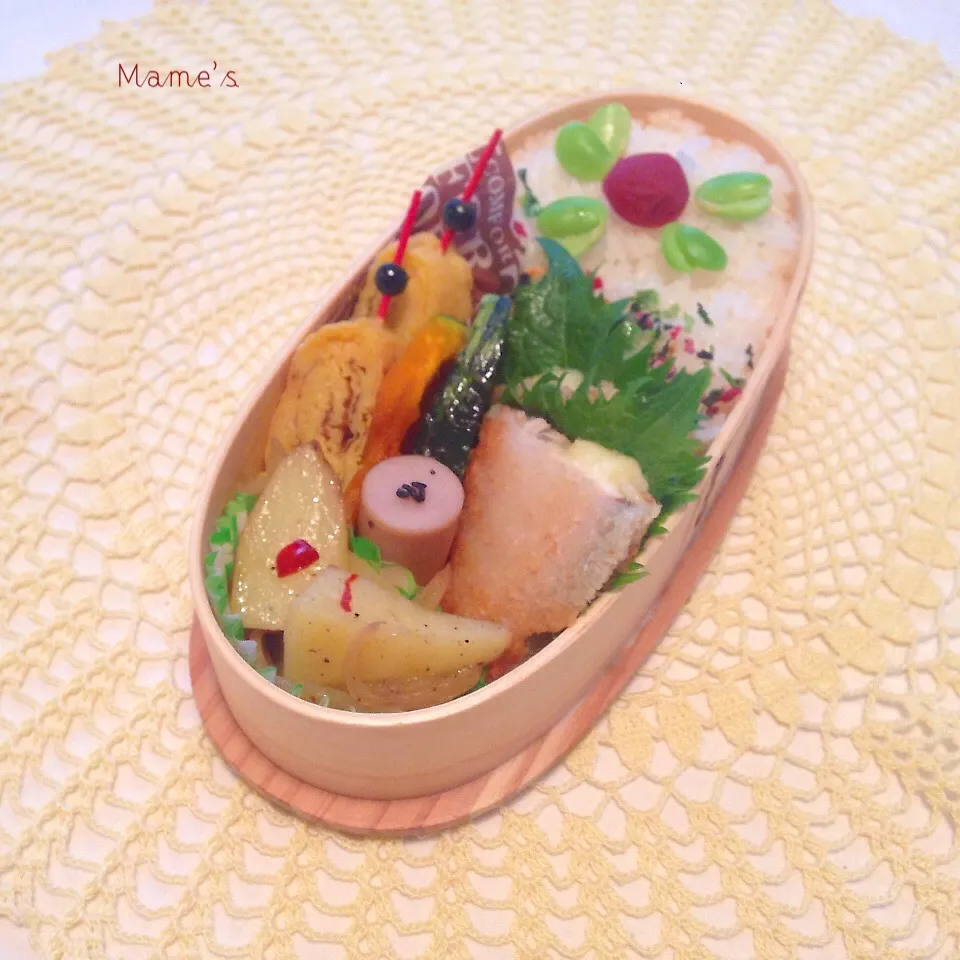 2014.4.10  鮭のチーズはさみ揚げ弁当♪|豆子さん