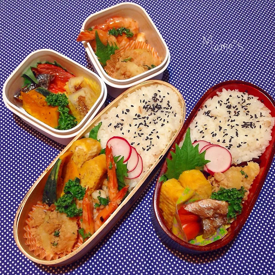 2014.1.15  海老の塩麹炒め弁当♪|豆子さん