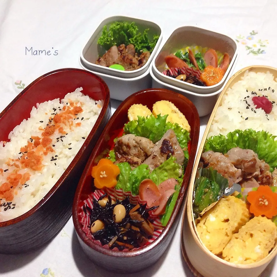 10月15日  3人のお弁当♬|豆子さん