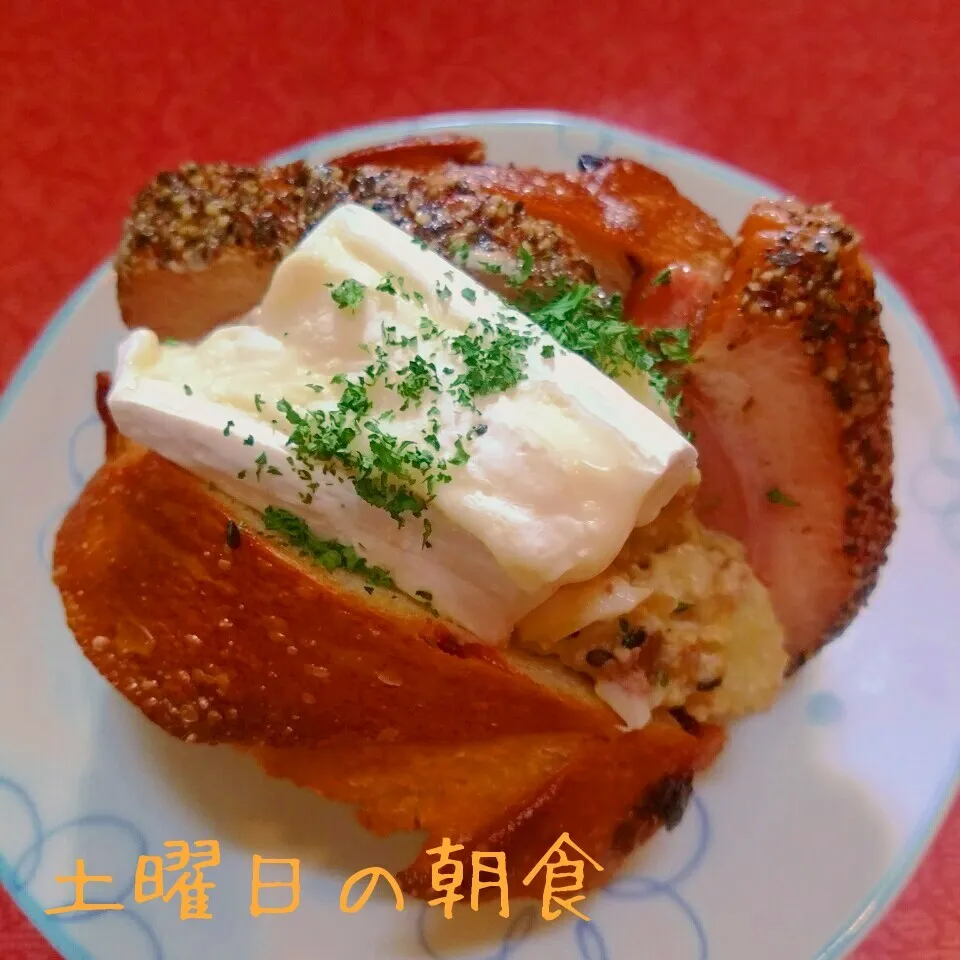 Snapdishの料理写真:🔷クランベリーブレッドのサンド🔷|@きなこさん