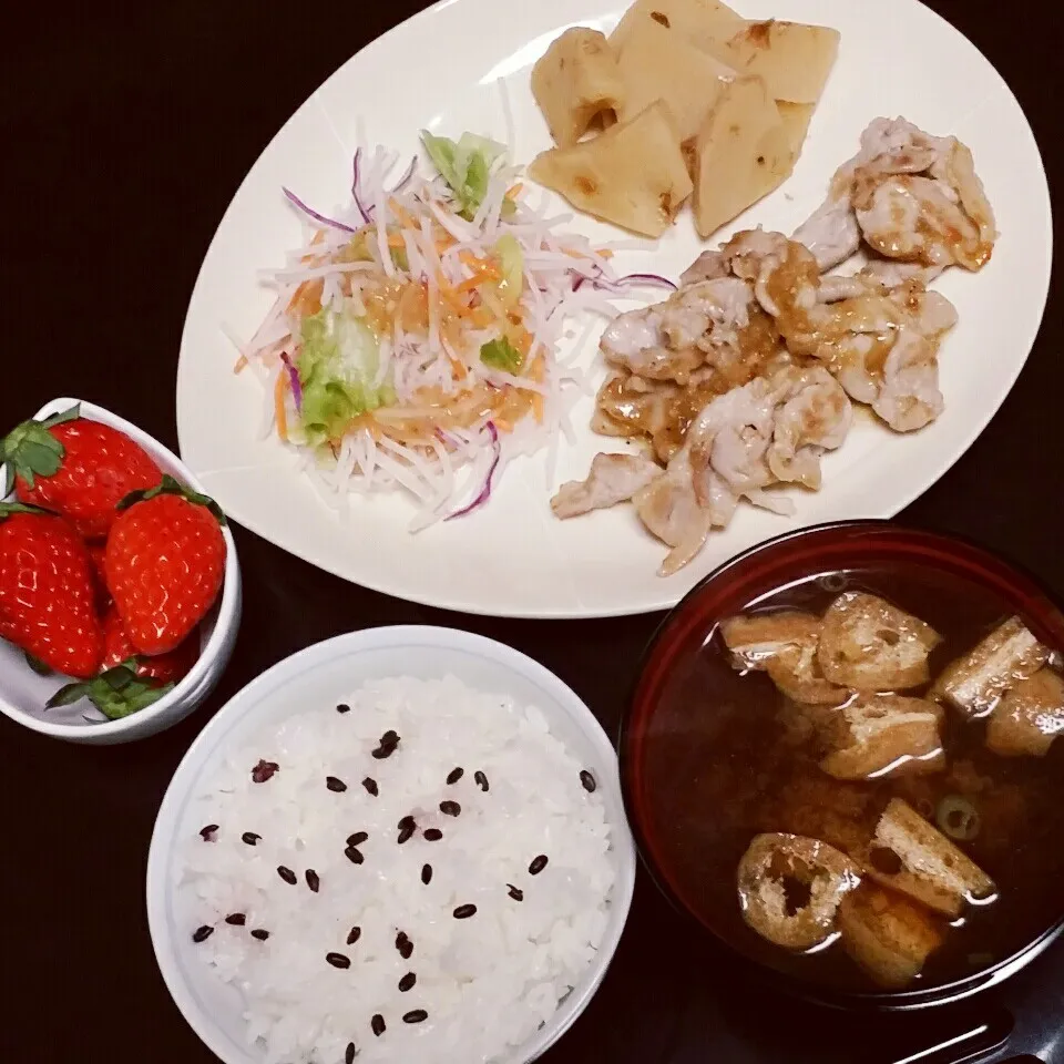 Snapdishの料理写真:豚ロースの塩だれ焼き|Yukiさん