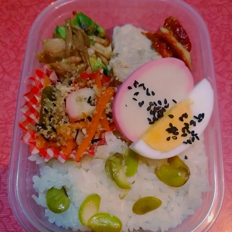 Snapdishの料理写真:発芽大豆ご飯のお弁当|@きなこさん