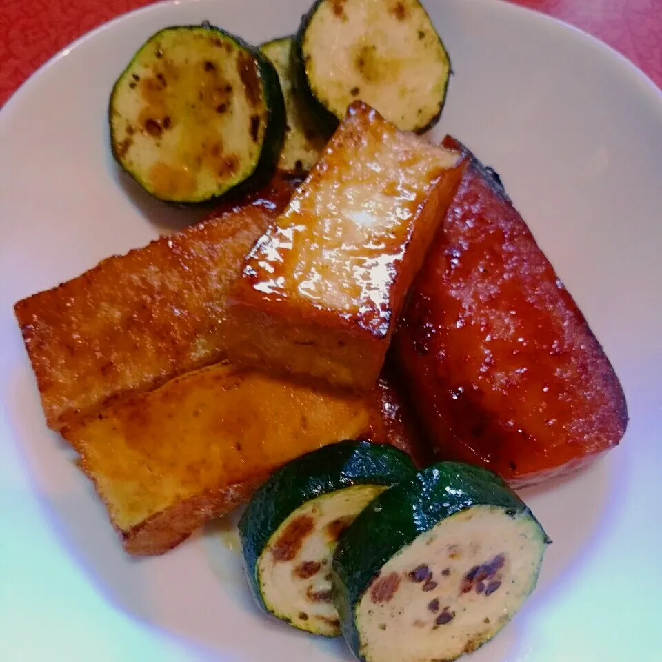 フライパン一つで👌厚揚げとスパムのステーキ|@きなこさん