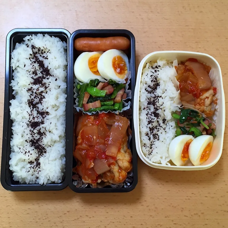 Snapdishの料理写真:オット弁当&自分弁当0107|hisakoさん