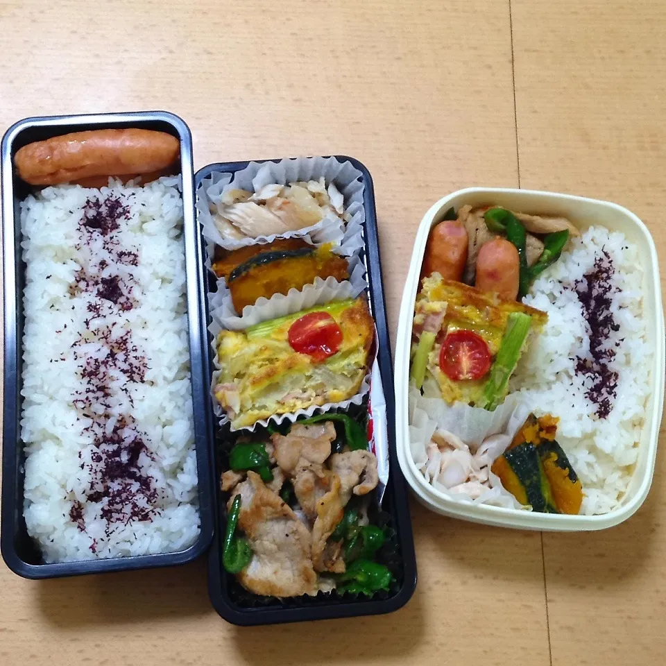 Snapdishの料理写真:オット弁当&自分弁当0915|hisakoさん