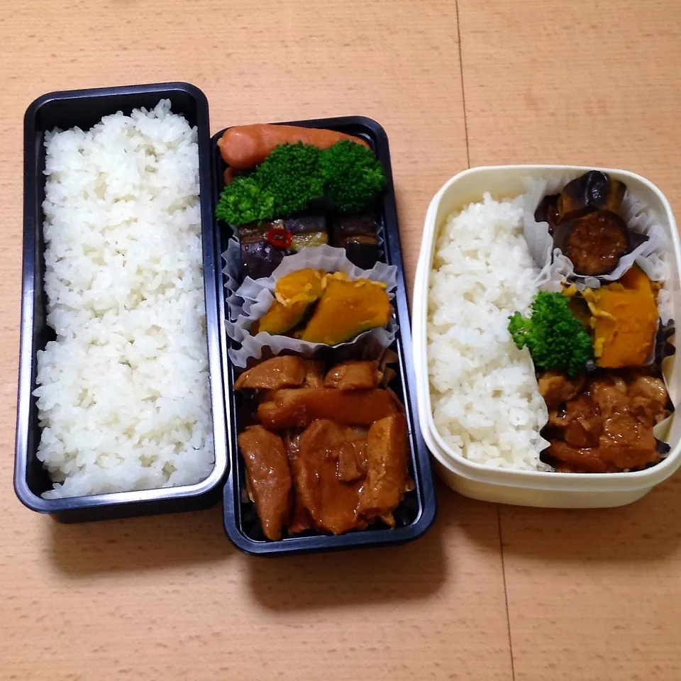 Snapdishの料理写真:オット弁当&自分弁当0810|hisakoさん