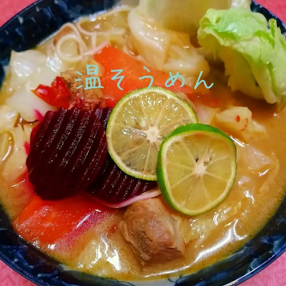 タイカレー缶詰でAsianな温そうめん|@きなこさん