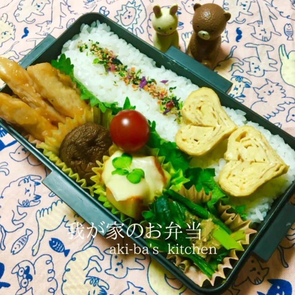 我が家のお弁当:鶏胸肉の甘辛炒め|アキーバさん