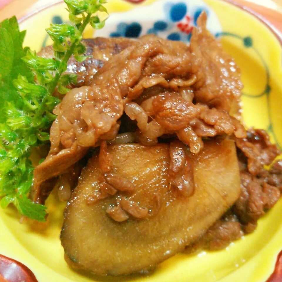 Snapdishの料理写真:牛肉と牛蒡の沖縄黒糖煮|@きなこさん