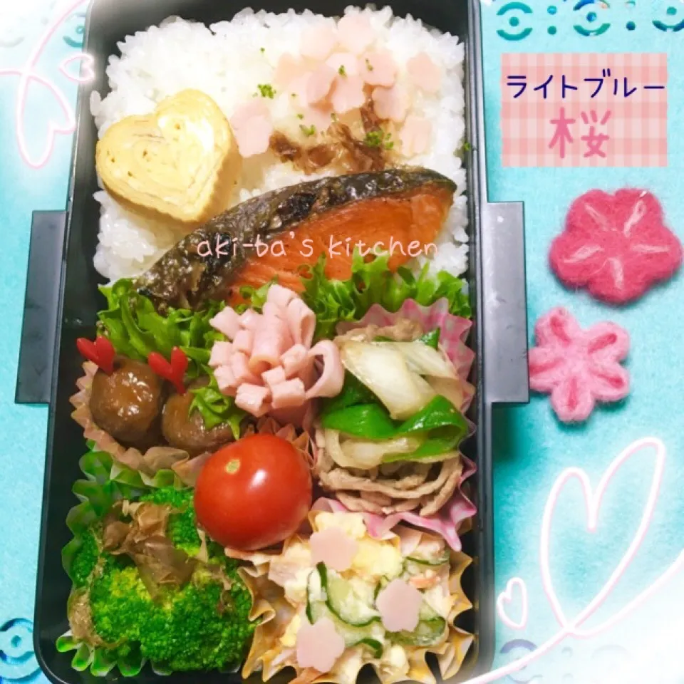 【ライトブルー桜】旦那さんだけ弁当( Ü )|アキーバさん