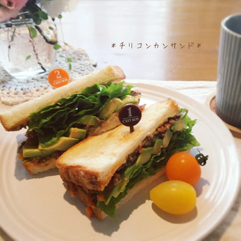 Snapdishの料理写真:＊チリコンカンサンド＊|sayakaさん