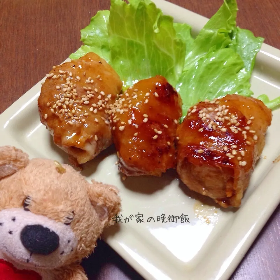 昨日の晩御飯(﹡ˆᴗˆ﹡)orimamaの新玉ねぎの肉巻き|アキーバさん