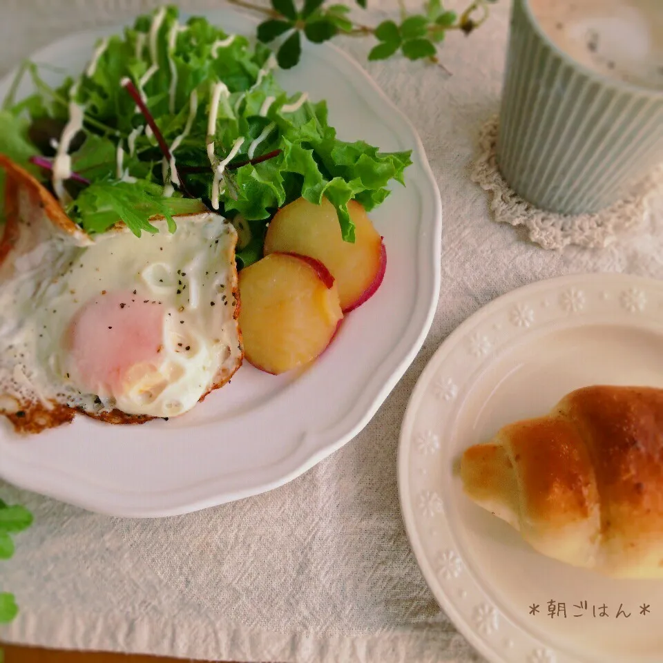 ＊カリカリベーコンエッグで朝ごはん＊|sayakaさん