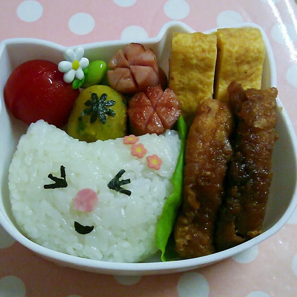 白い猫ちゃん弁当|かなさん