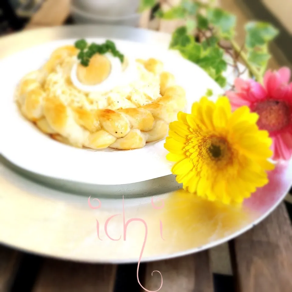 湯種祭り🎶たまごのお花パン*・゜ﾟ・*:.。..。.:*・|いちさん